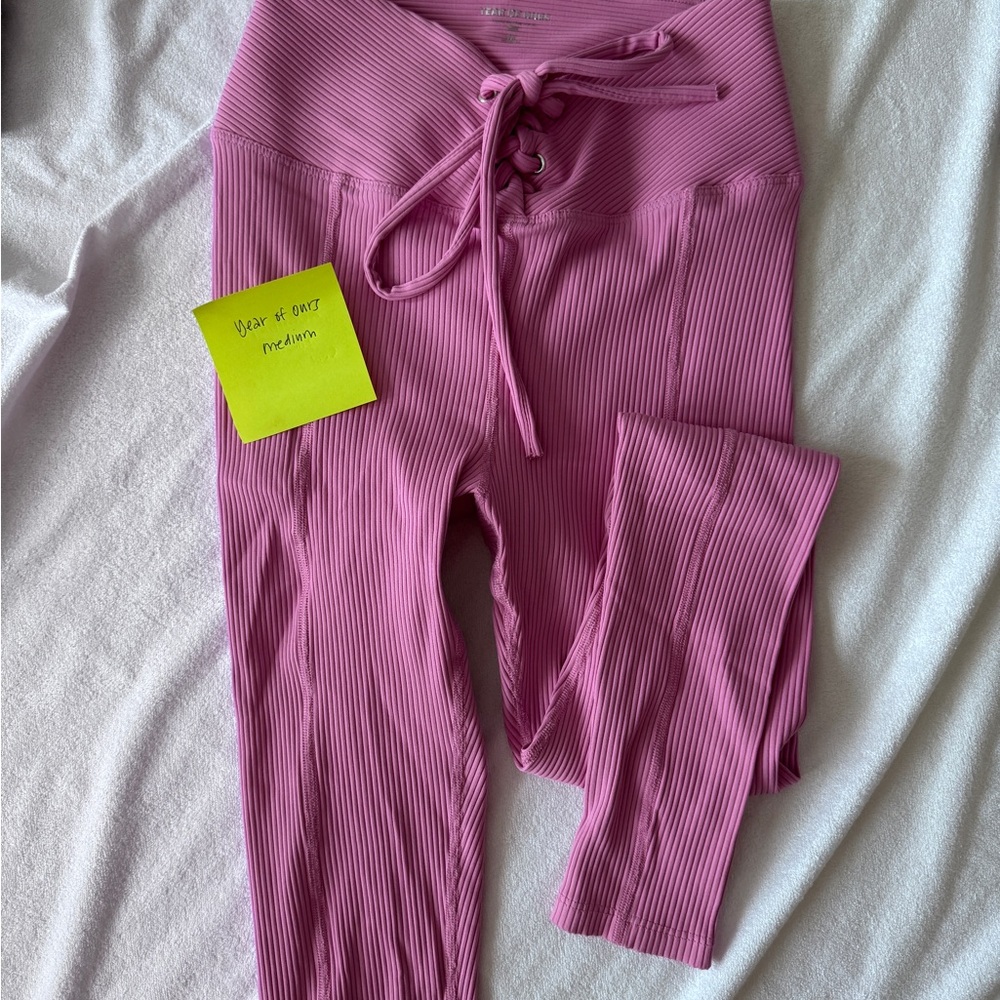 Year of Ours Pink Performance Leggings with Drawstring